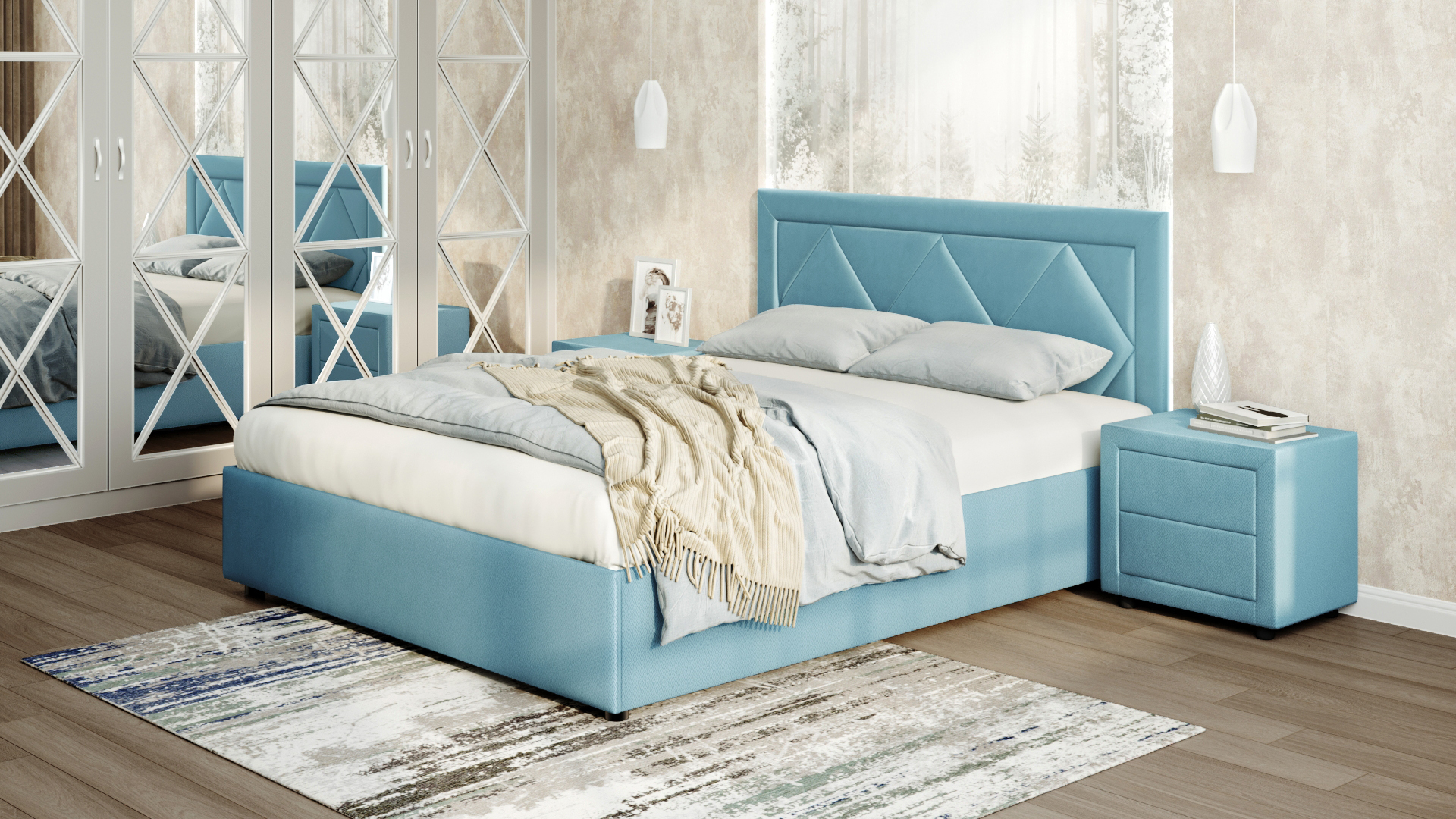 Кровать двуспальная MOON FAMILY 1255 